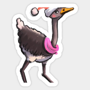 Cute Ostrich Drawing Sticker